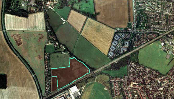 Arial view of Woolley Green